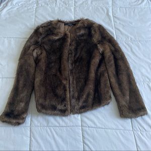 Brown faux fur jacket